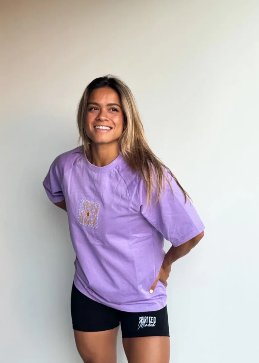 T-SHIRT BRODÉ OVERSIZE SOLSTICE FLOW - VIOLET – Image 2