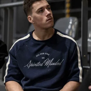 T-SHIRT OVERSIZE VARSITY UNISEXE - BLEU