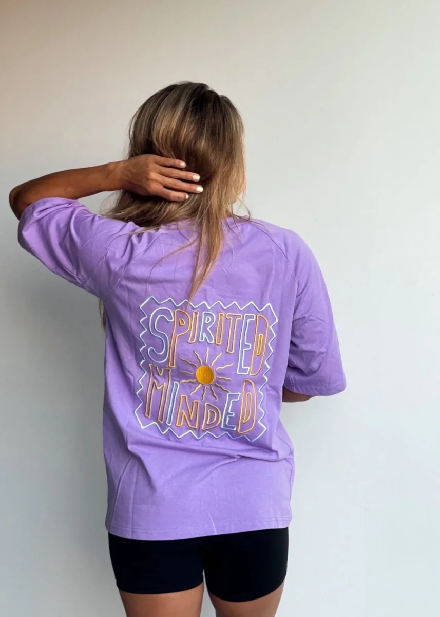 T-SHIRT BRODÉ OVERSIZE SOLSTICE FLOW - VIOLET – Image 6