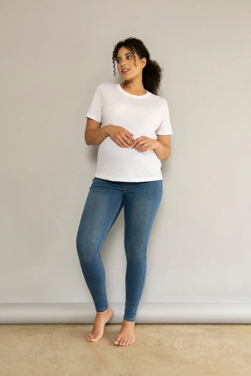 Jegging de grossesse 7/8e - Mid Bleu – Image 2