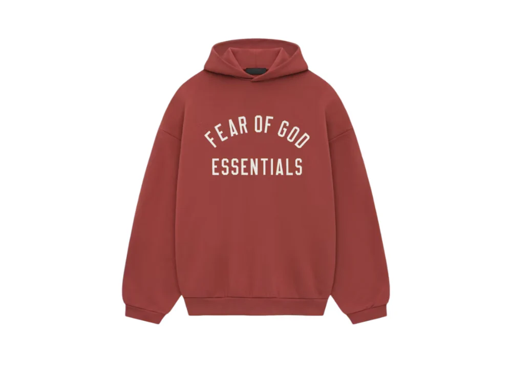 Fear Of God Essentials Fleece Hoodie Crimson