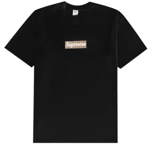 Supreme Burberry Box Logo Tee Black