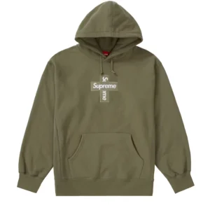 Supreme Cross Box Logo Hooded Sweatshirt Light Olive Light Olive