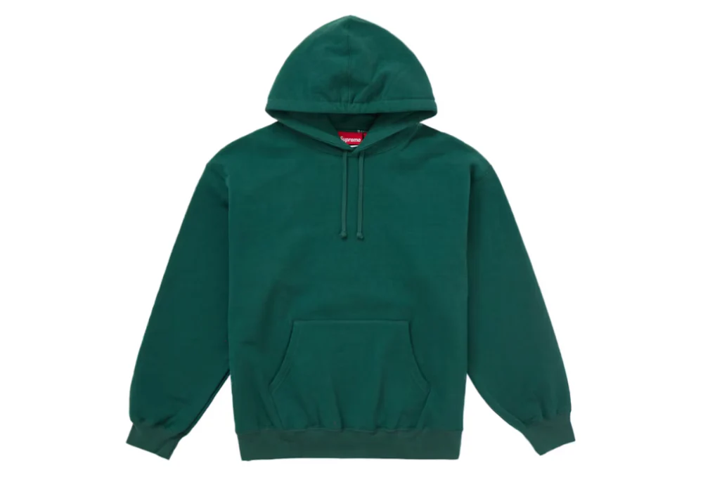 Supreme Satin Applique Hooded Sweatshirt FW24 Dark Green – Image 3