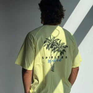 T-SHIRT BRODÉ OVERSIZE SOLSTICE FLOW - JAUNE