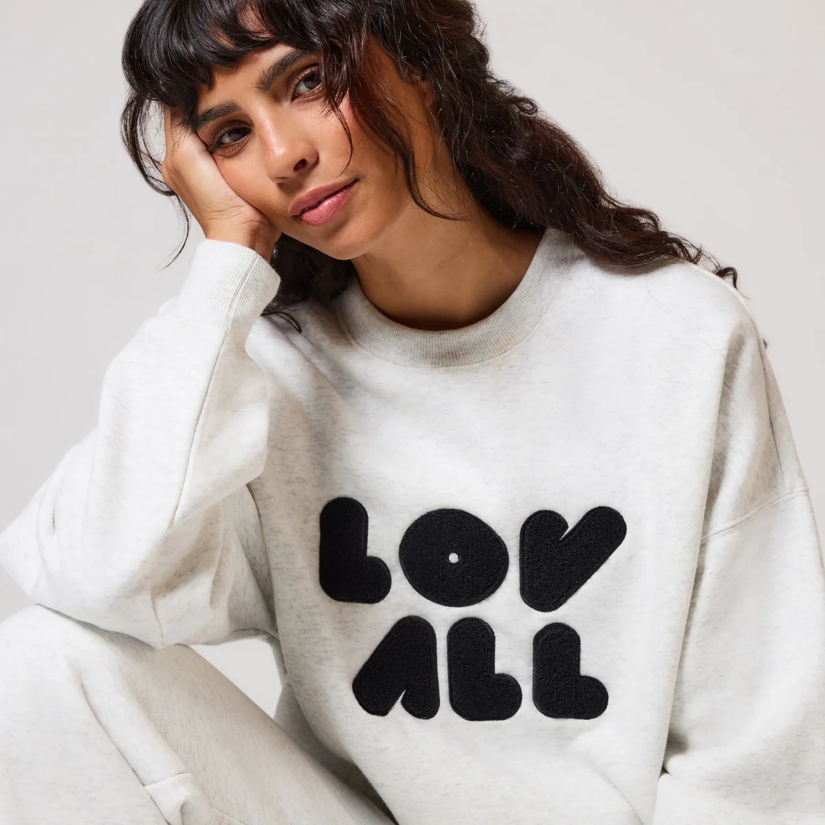 ALL SZN organique Sweat à Capuche Oversize Style 1 - Light Grey Marl – Image 3