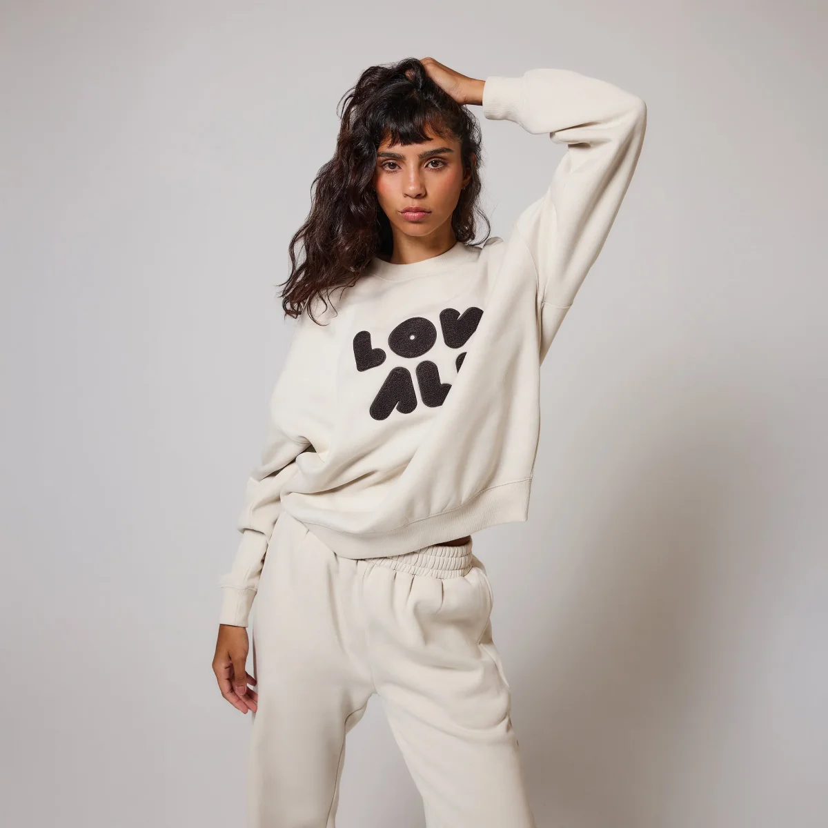 ALL SZN organique Sweat à Capuche Oversize Style 1 - Ecru – Image 2